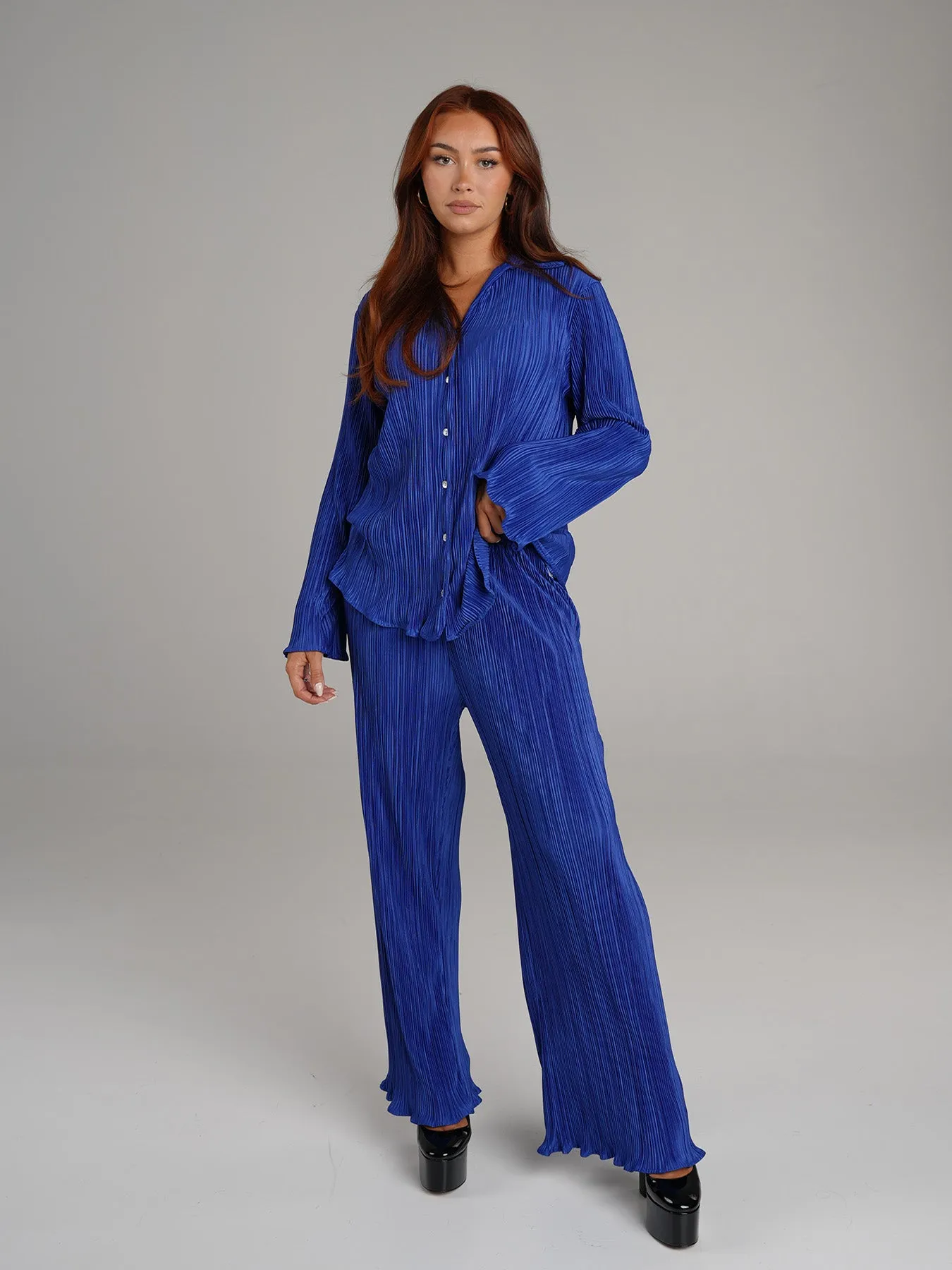 SUNDAZE - Pleated Pants • Royal Blue