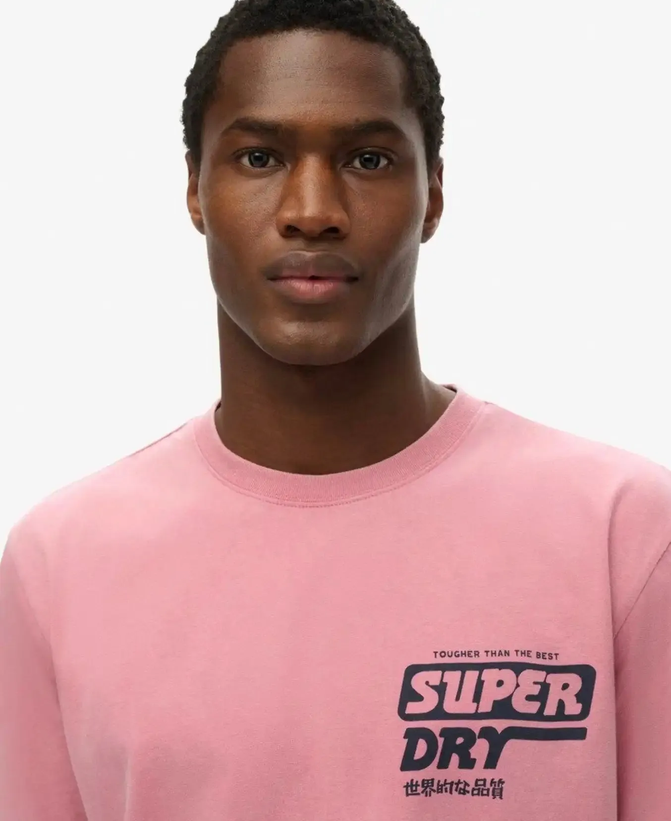 Superdry Mens Mesa Trade Tools Loose Fit T-Shirt Rose Pink