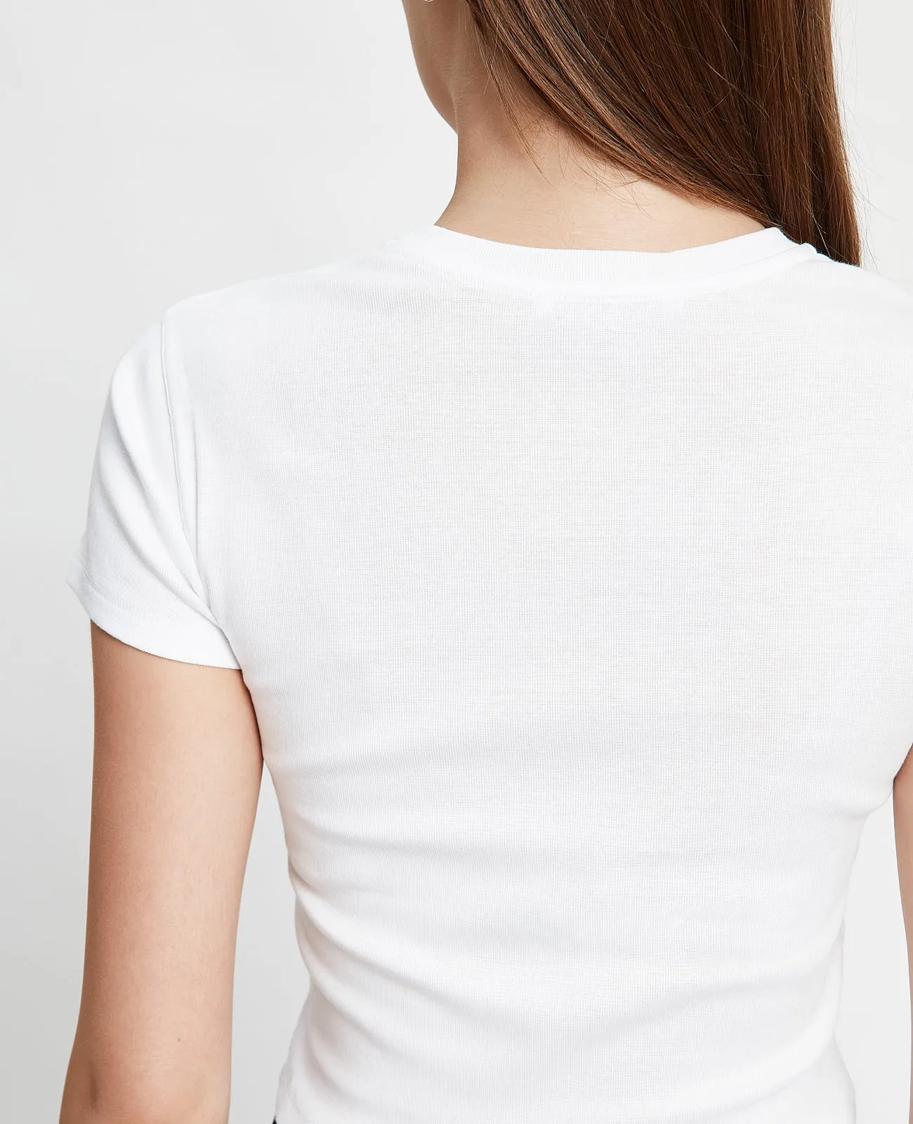 Supima Ribbed Crop Tee