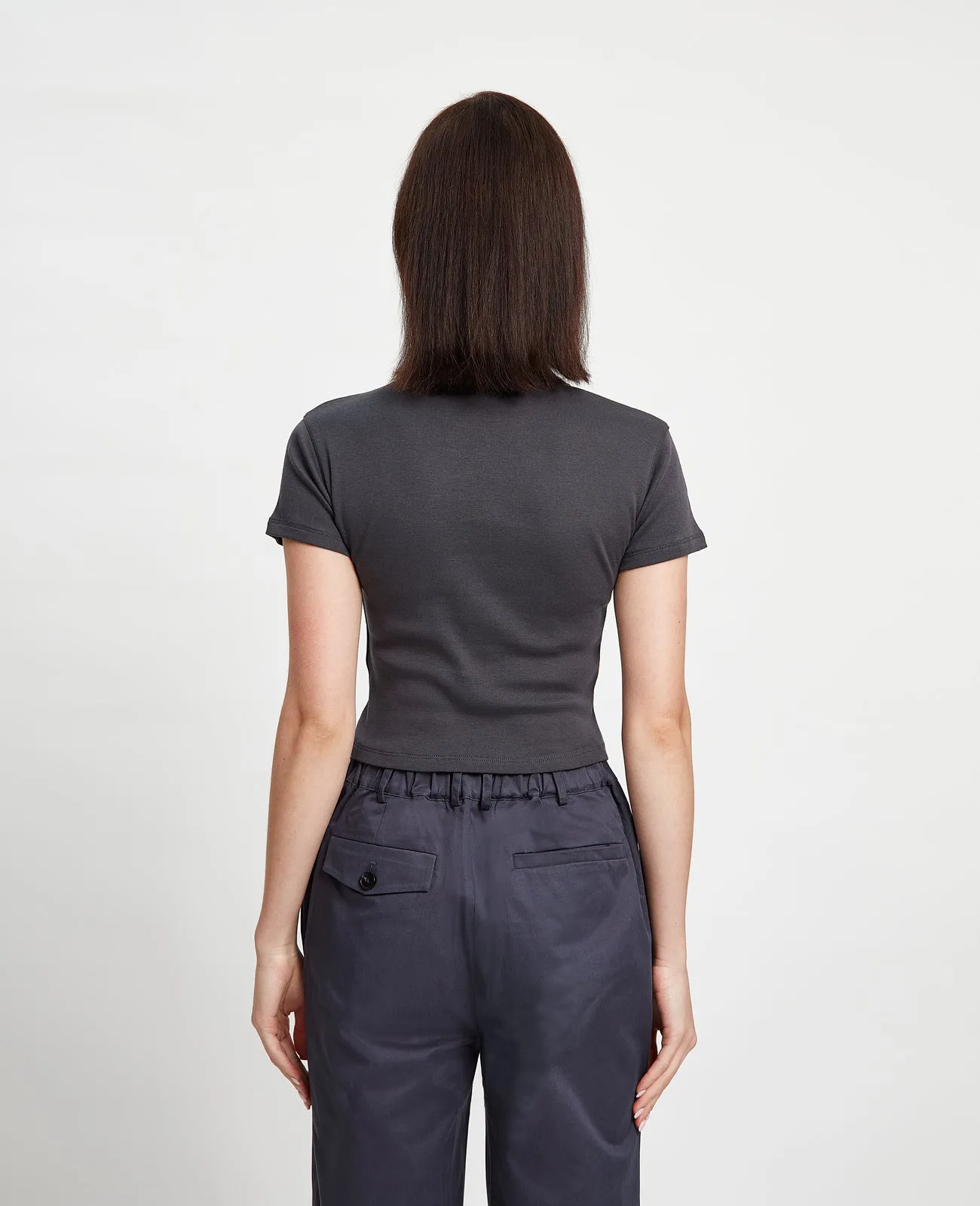 Supima Ribbed Crop Tee