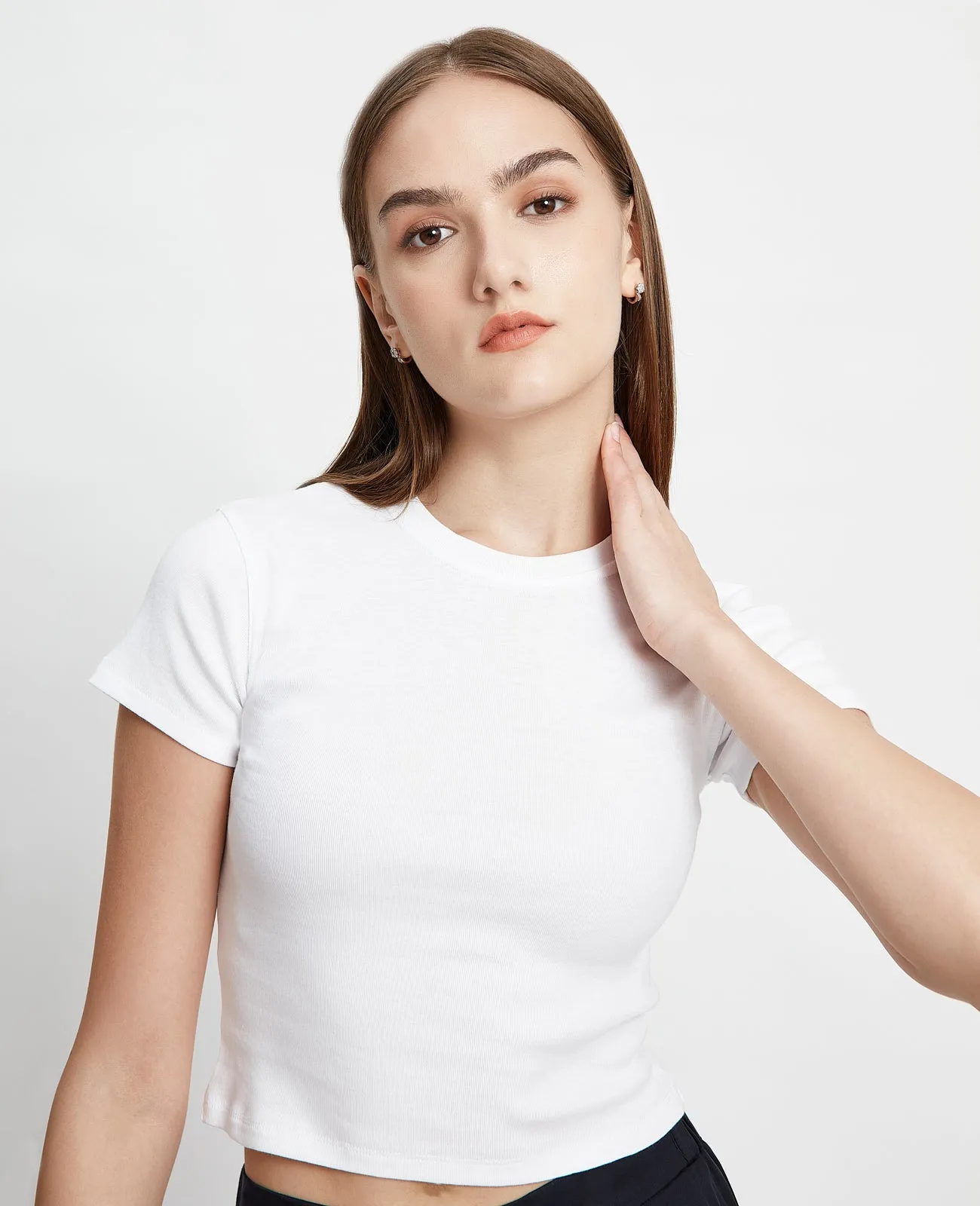 Supima Ribbed Crop Tee
