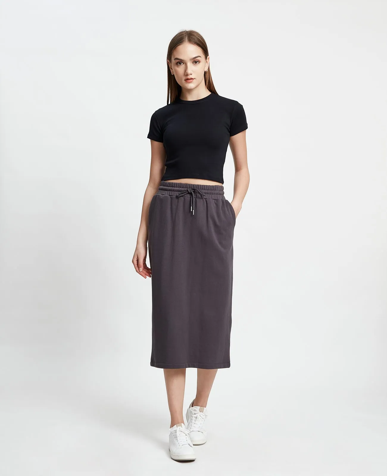 Supima Ribbed Crop Tee