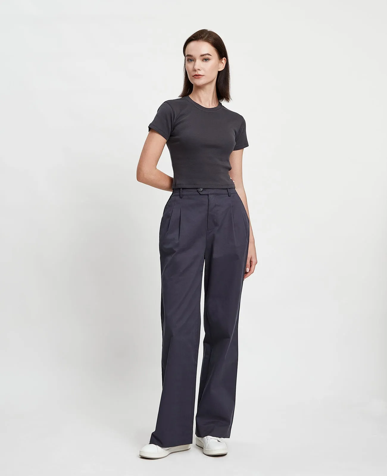 Supima Ribbed Crop Tee