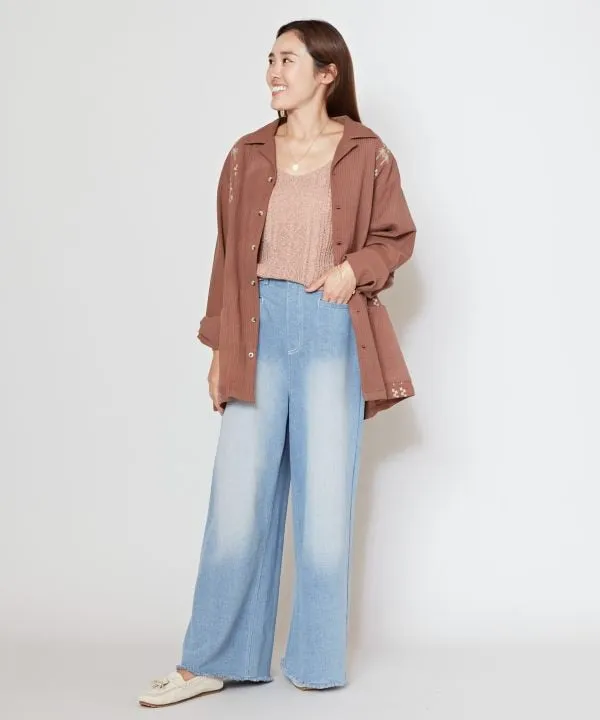 SURF＆Palms Cotton Open Collar Shirt