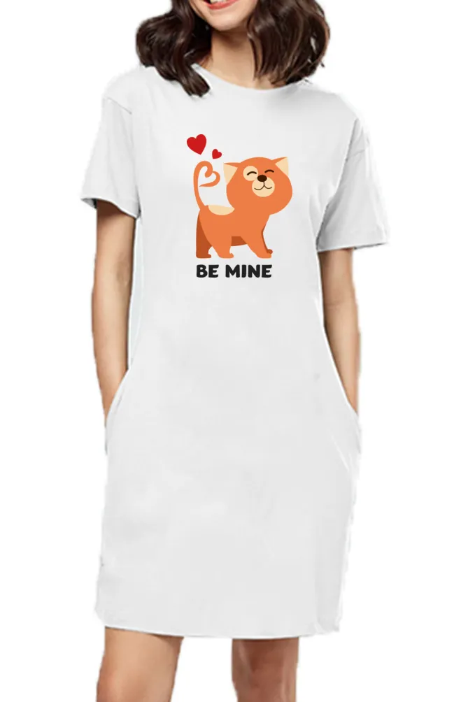 T-shirt Dress With Pockets - Be Mine Valentine (3 Colours) (Slim Fit)