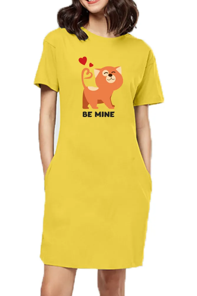 T-shirt Dress With Pockets - Be Mine Valentine (3 Colours) (Slim Fit)