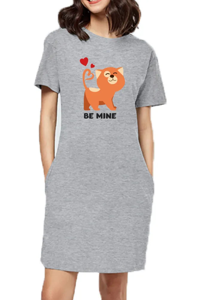 T-shirt Dress With Pockets - Be Mine Valentine (3 Colours) (Slim Fit)