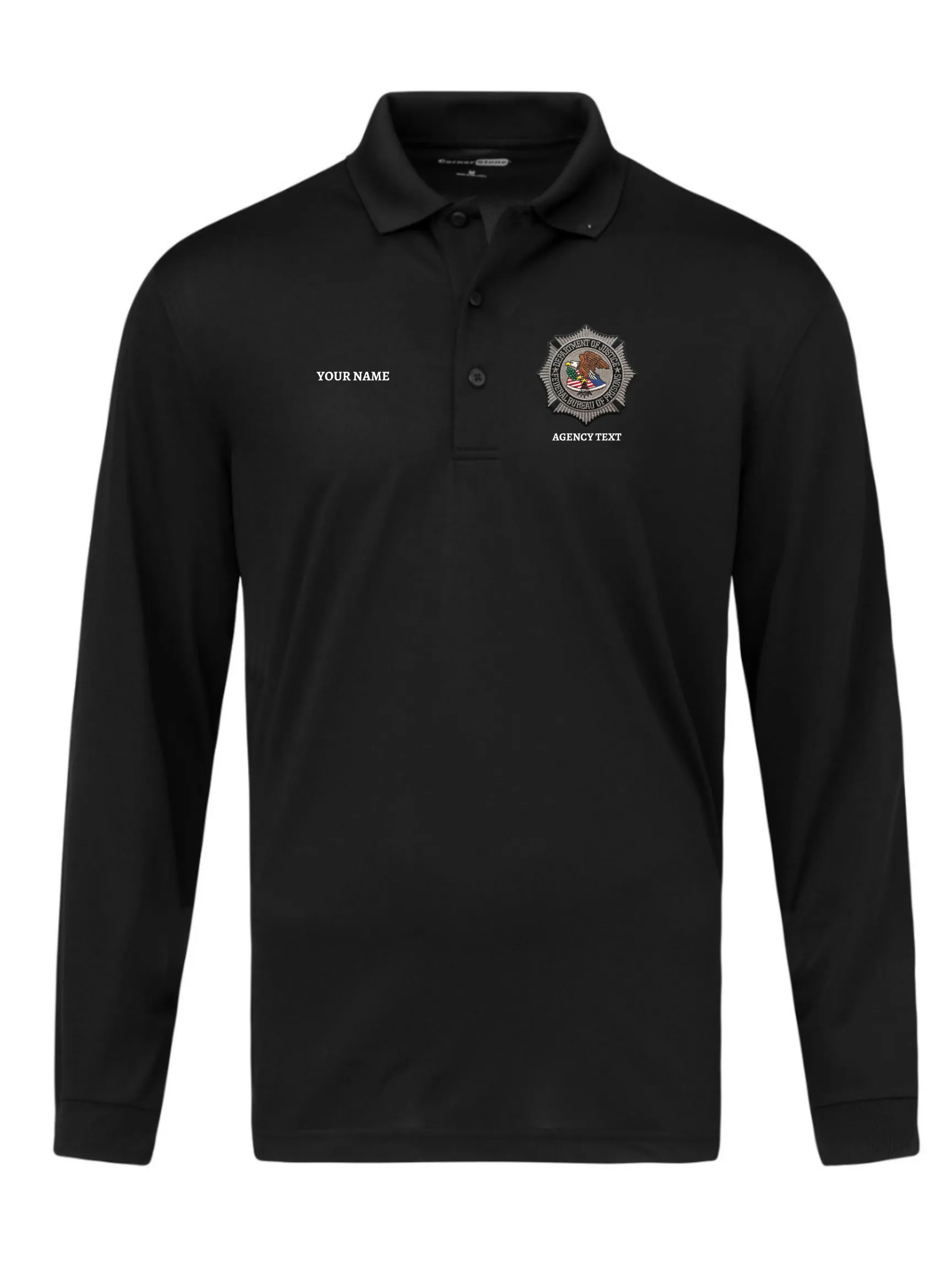TACTICAL Bureau of Prisons Polo- Men's Long Sleeve