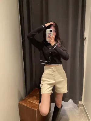 Temperament Simple High Waist Casual Shorts Women
