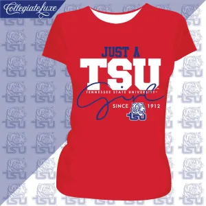 TennState | JUST A GIRL Red Ladies Tees (**)