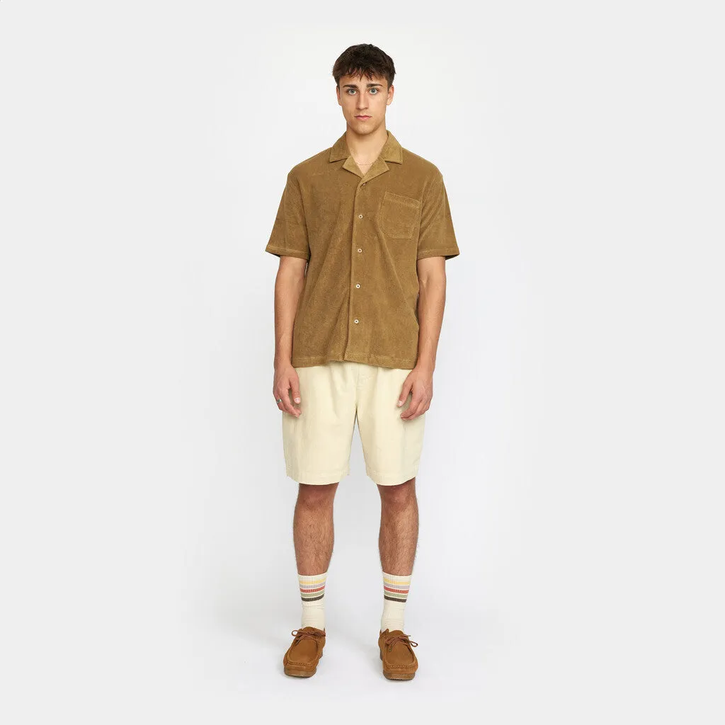 Terry Short-sleeved Cuban Shirt / 3823 - Darkkhaki