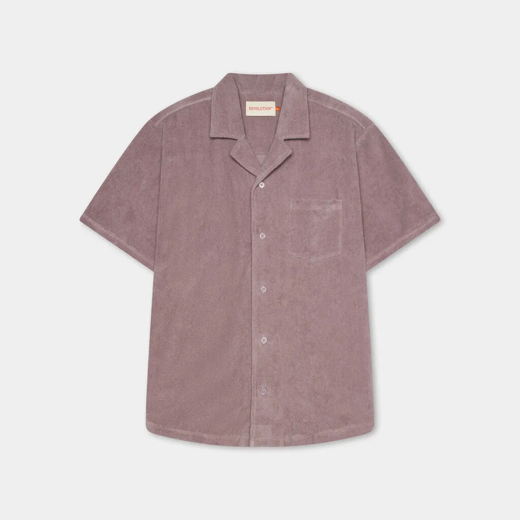 Terry Short-sleeved Cuban Shirt / 3823 - Purple