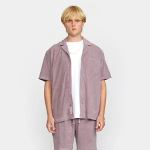 Terry Short-sleeved Cuban Shirt / 3823 - Purple