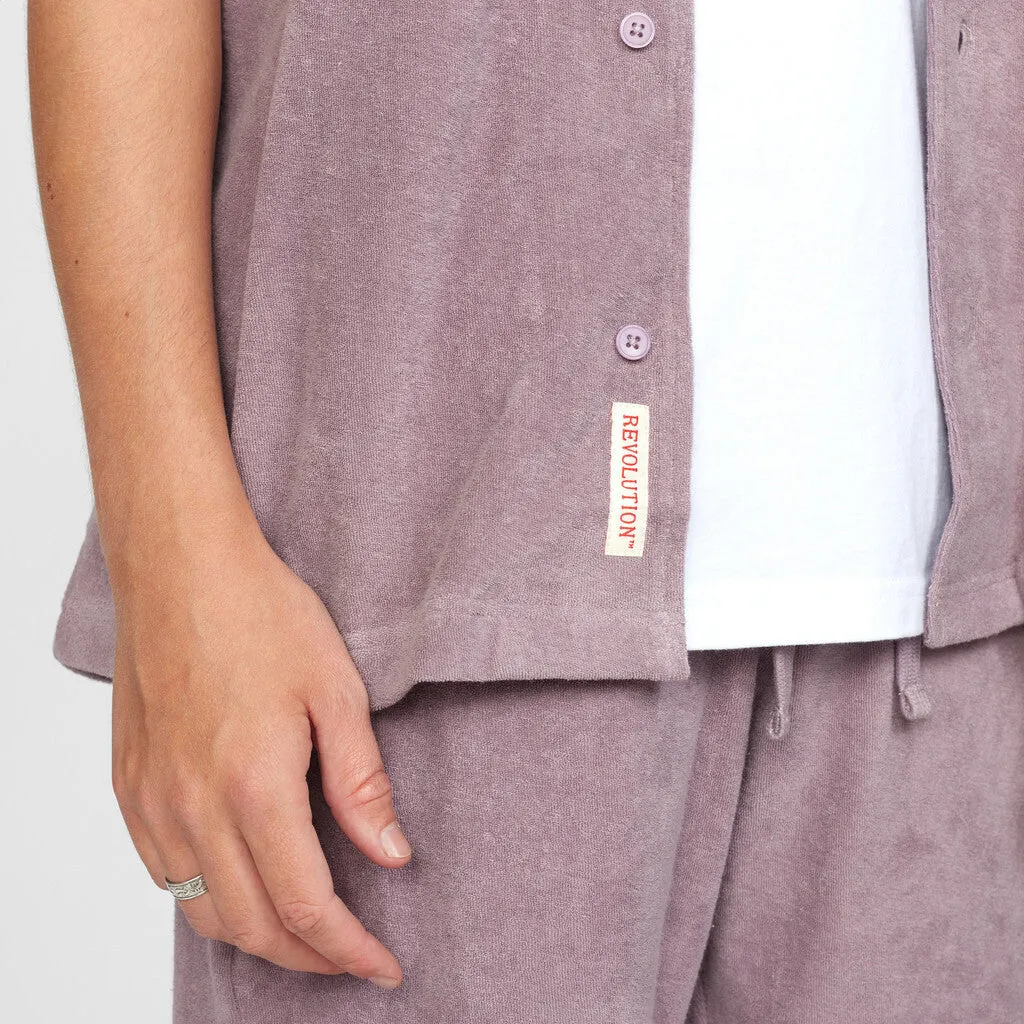 Terry Short-sleeved Cuban Shirt / 3823 - Purple