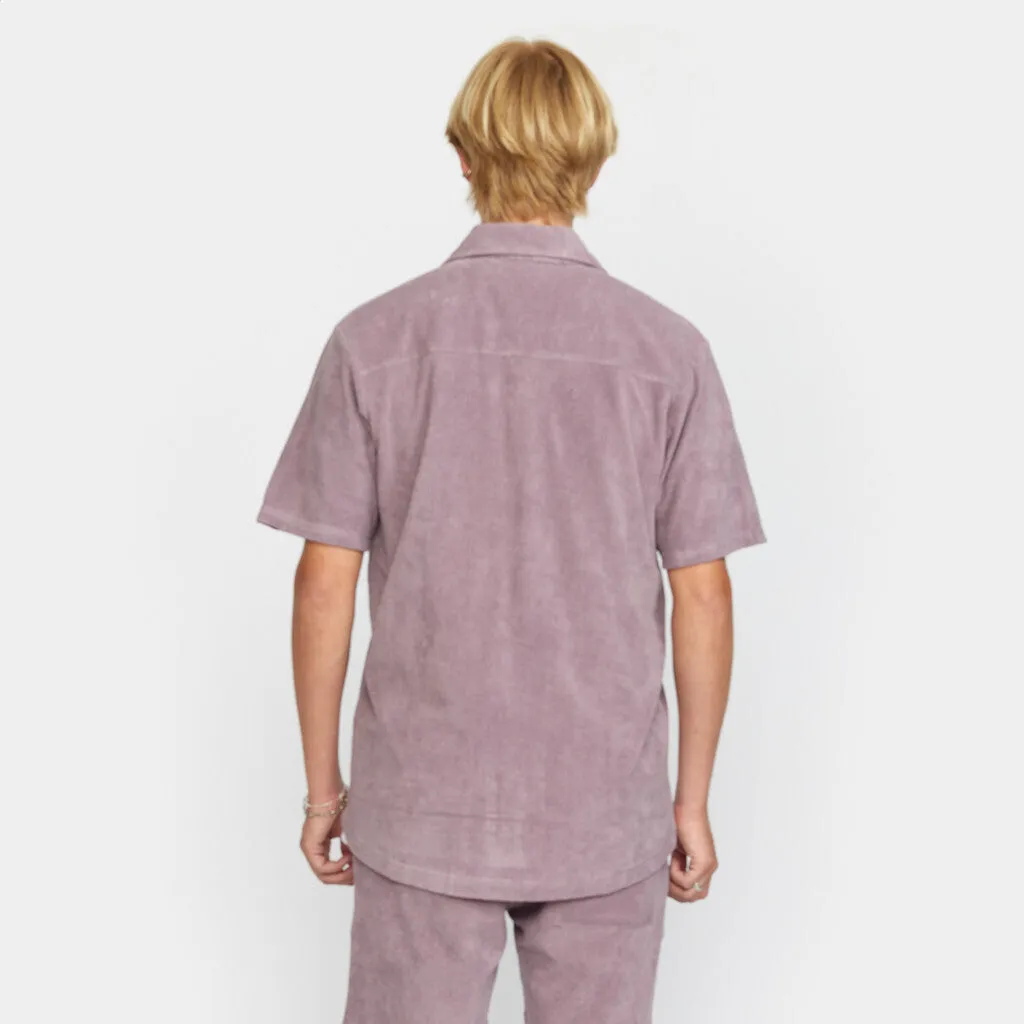 Terry Short-sleeved Cuban Shirt / 3823 - Purple