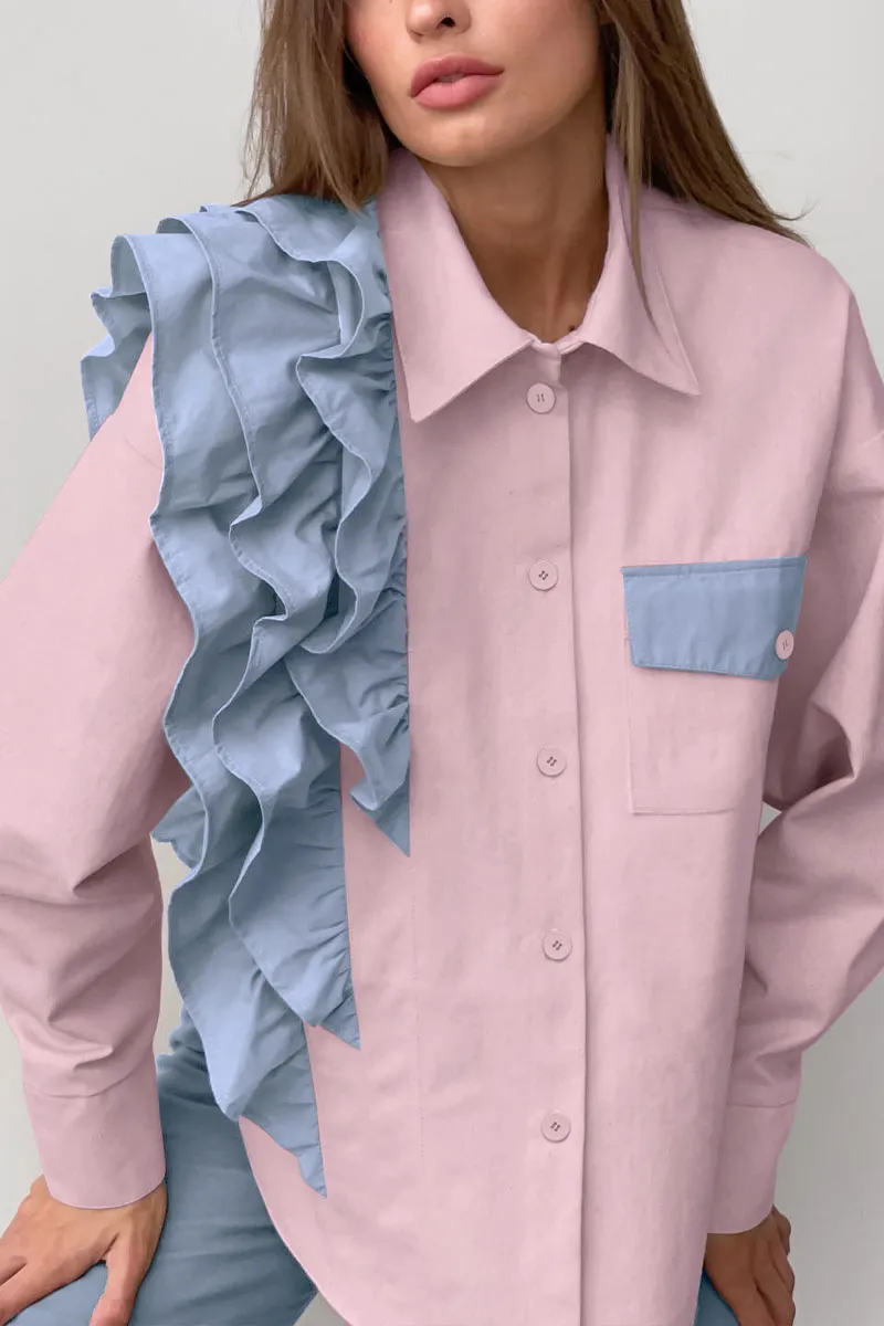 TH0172 Ruffles Blouse Shirt
