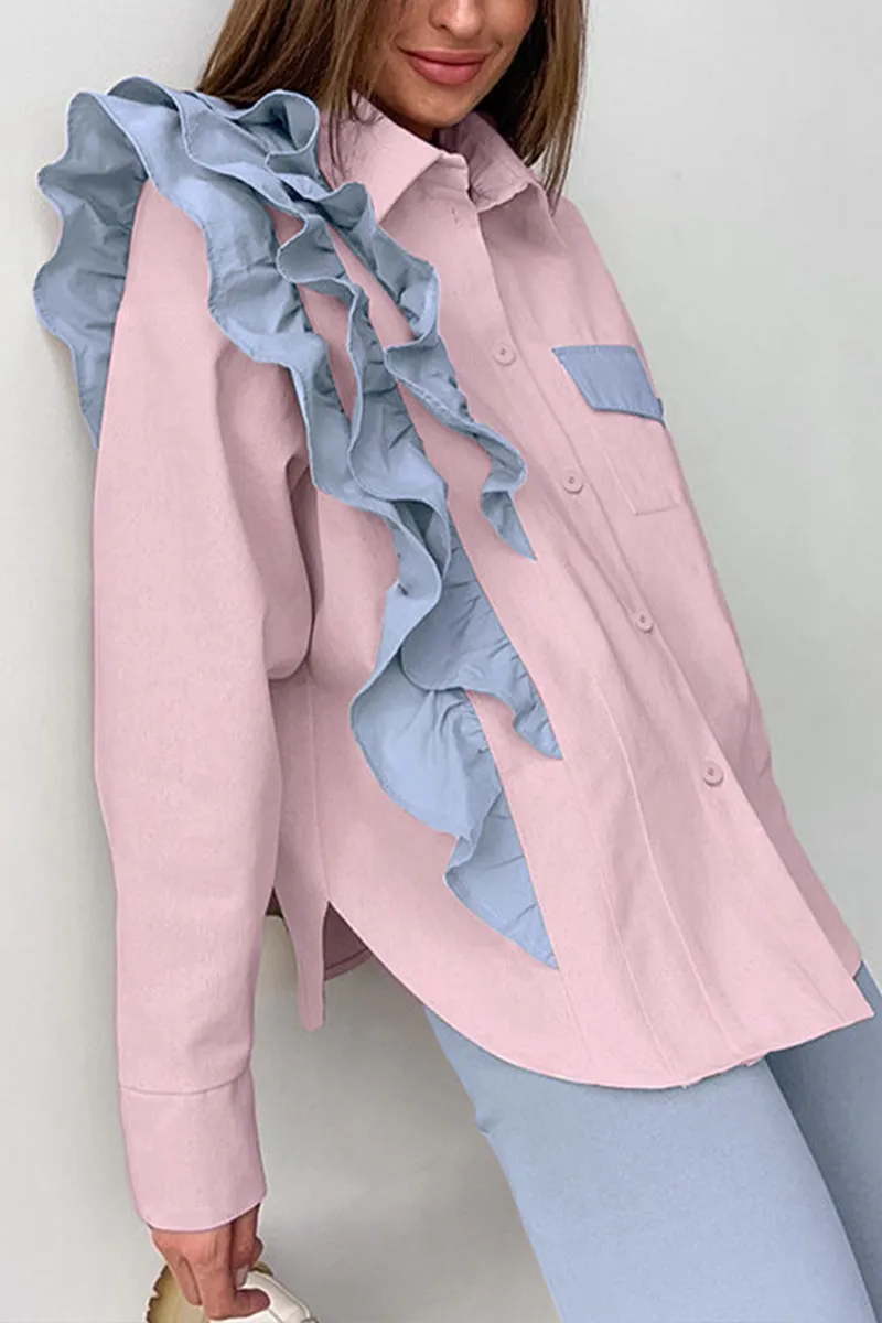 TH0172 Ruffles Blouse Shirt