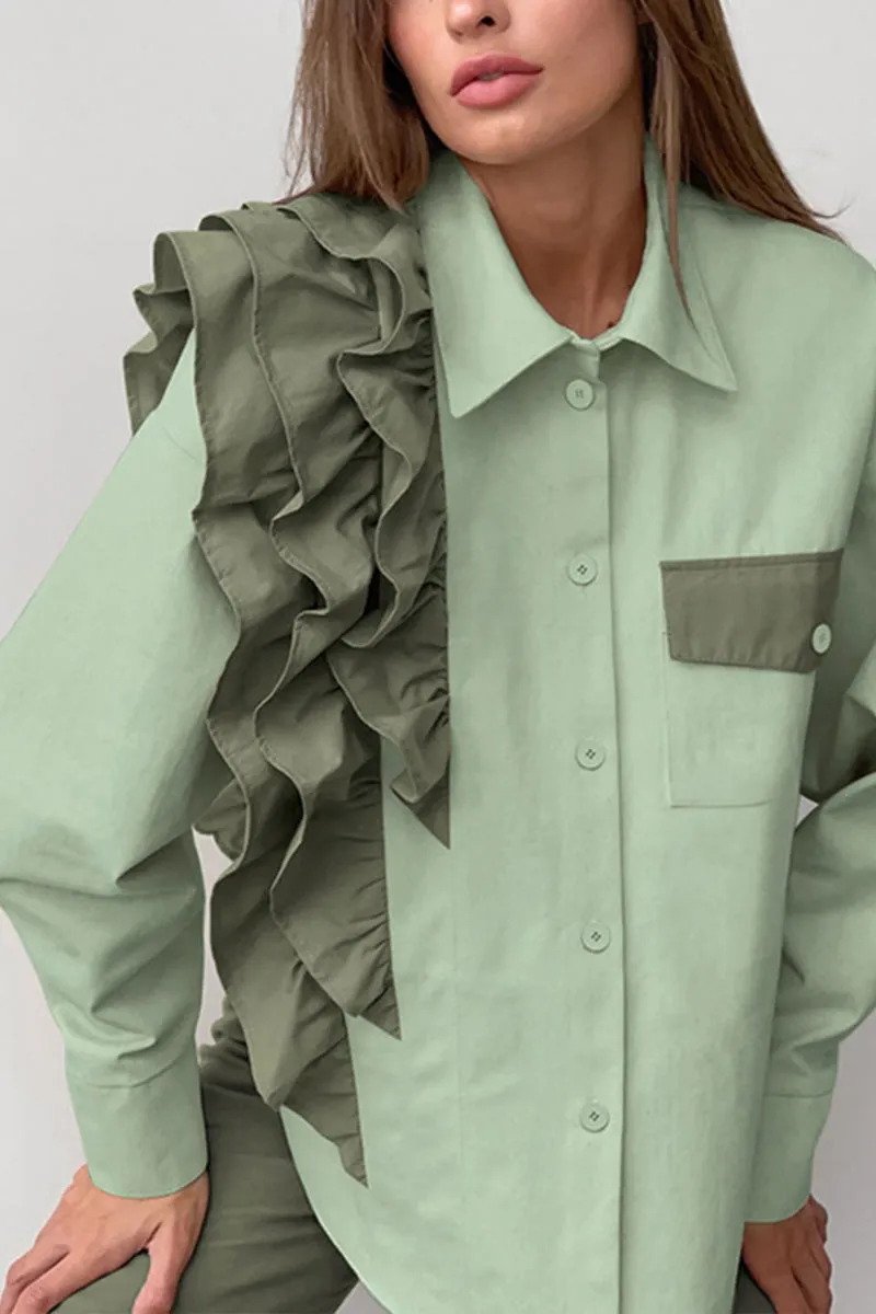 TH0172 Ruffles Blouse Shirt