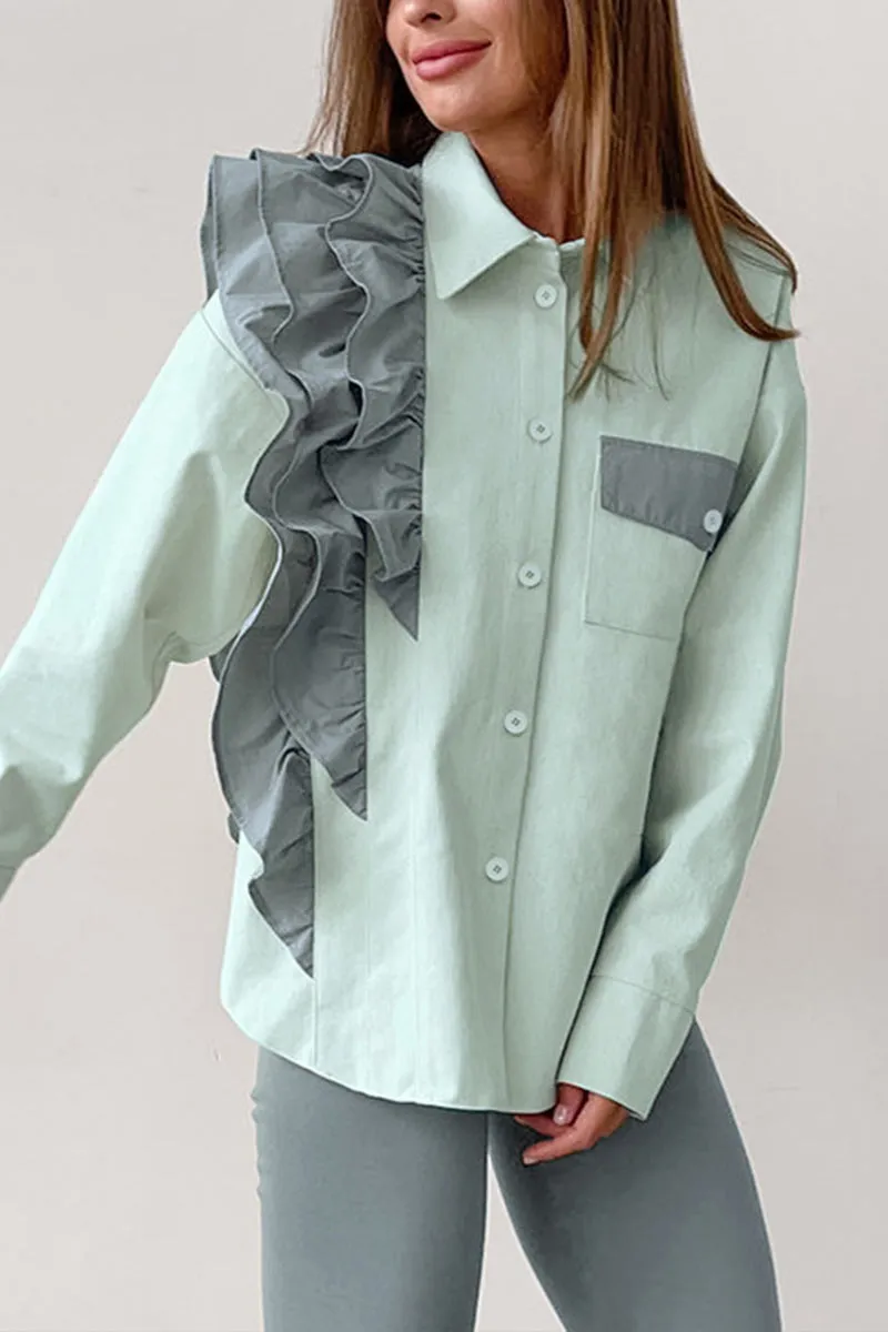 TH0172 Ruffles Blouse Shirt