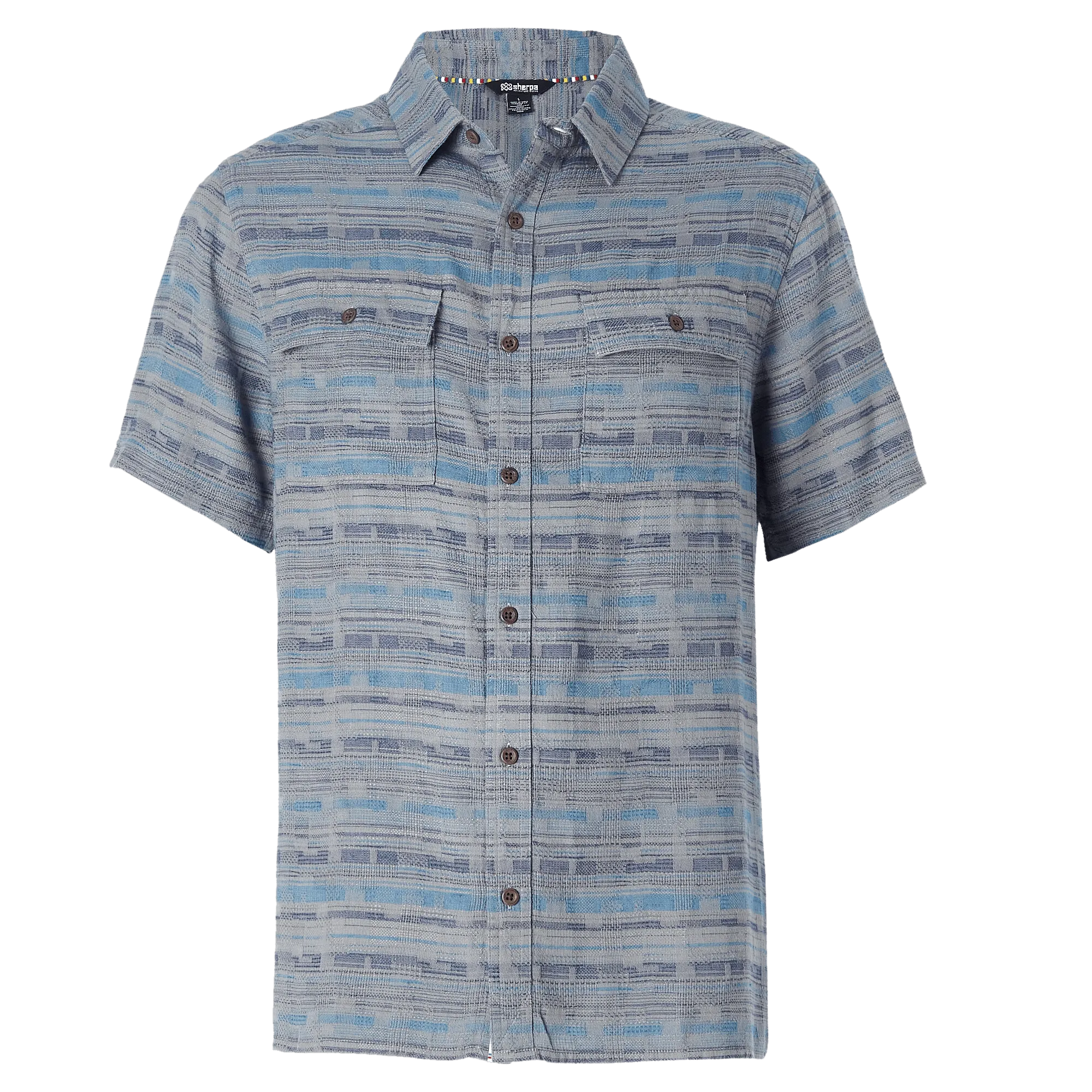Tharu Journey Short Sleeve Shirt - Neelo Blue Blocks