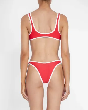 The 90s Duo Pant Red & White Contrast