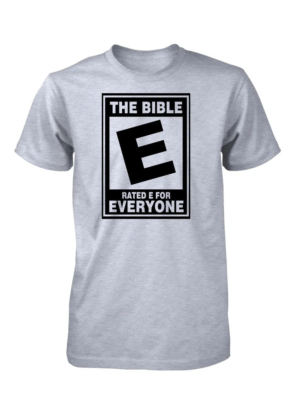 The Bible Rated E Everyone Christian T-Shirt for Men