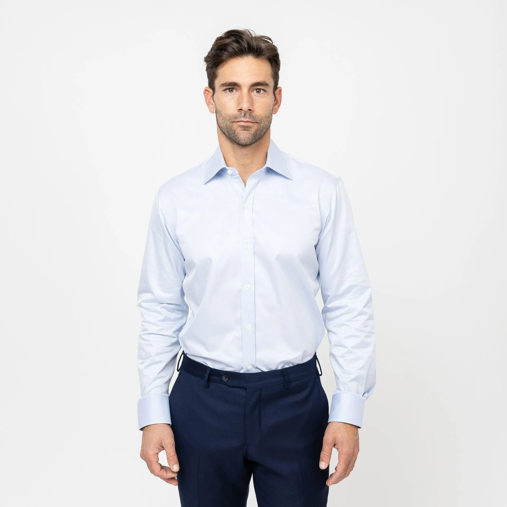 The Blue Fine Twill Mid-Spread Dress Shirt
