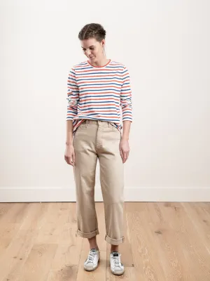 the modern long shirt - white/true blue/poppy