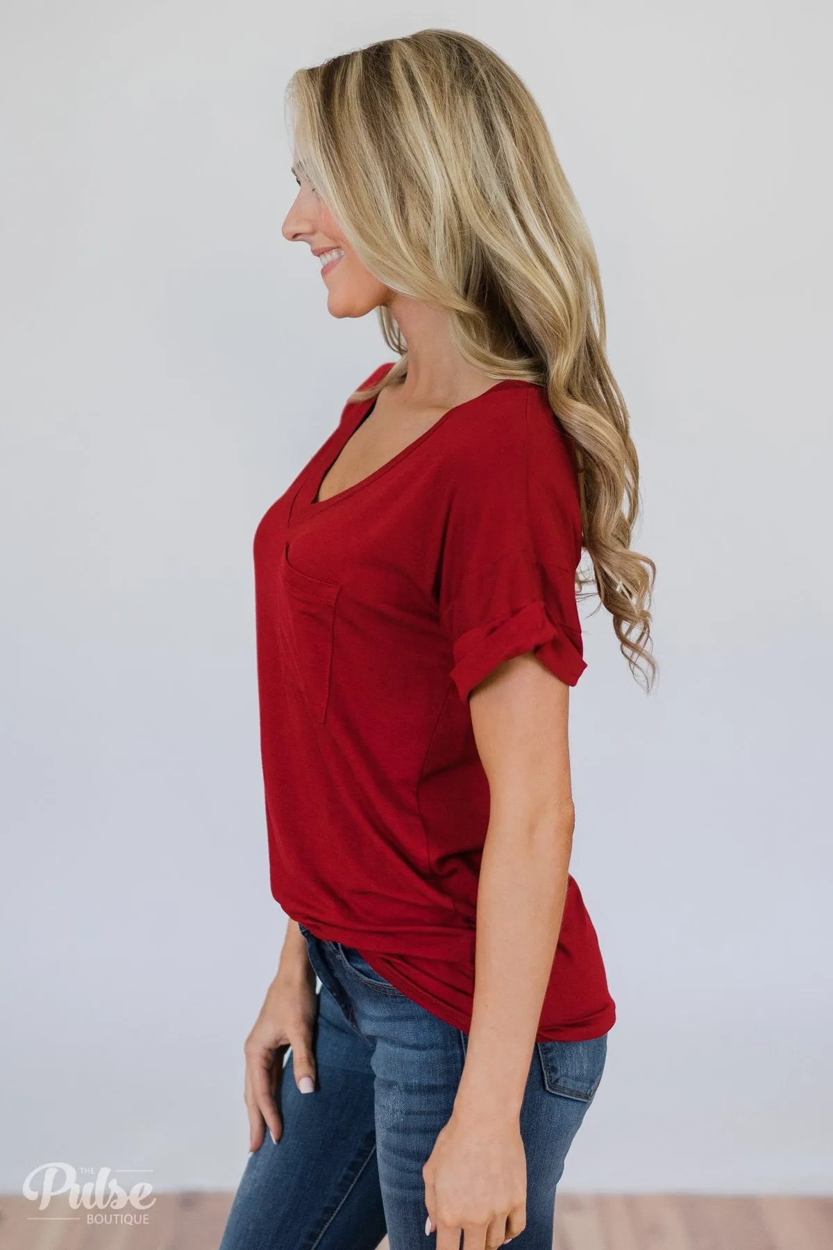 The Perfect Pocket Tee - Red