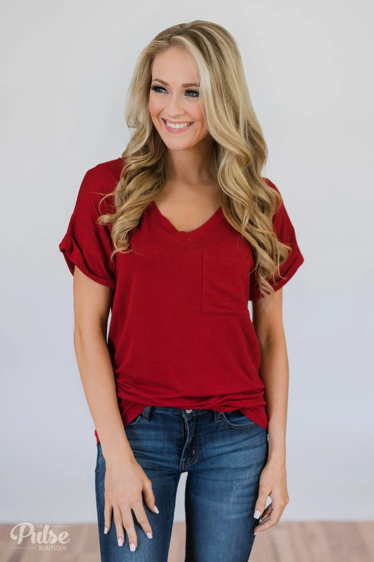 The Perfect Pocket Tee - Red