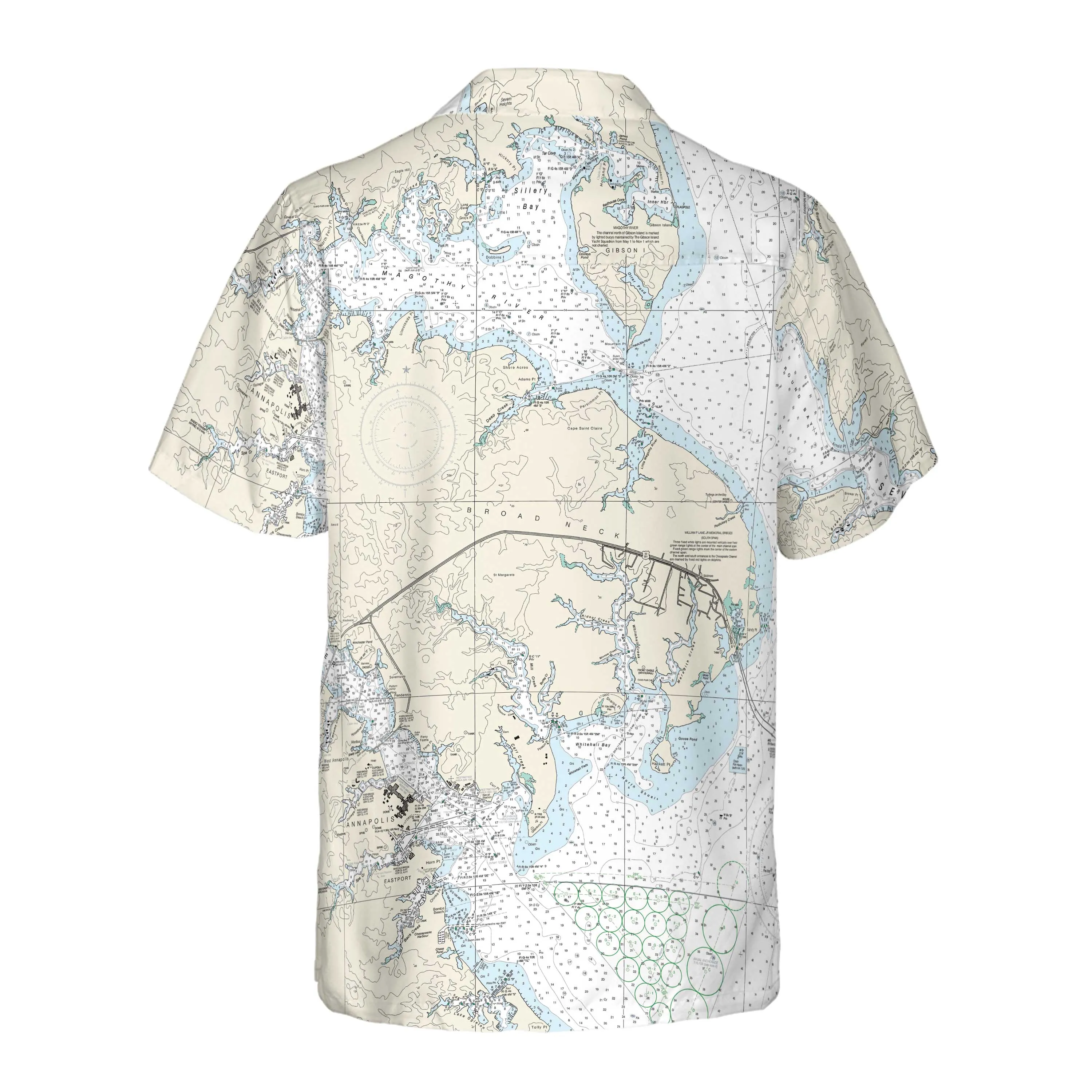 The Severn, Magothy and Round Bay Coconut Button Camp Shirt