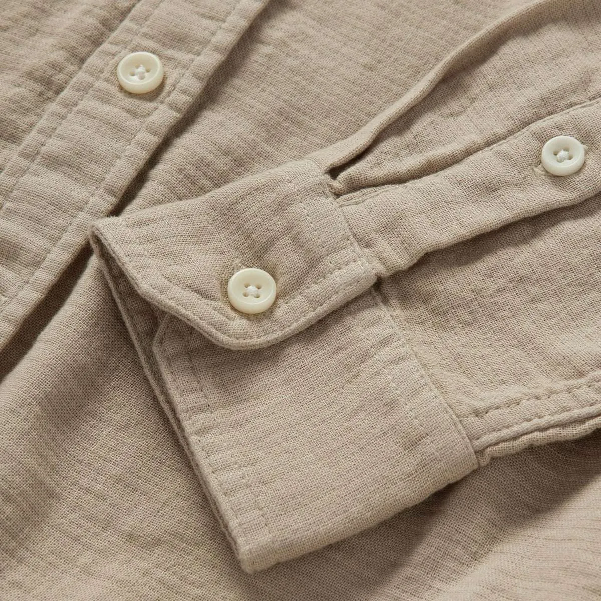 The Utility Shirt | Stone Double Cloth
