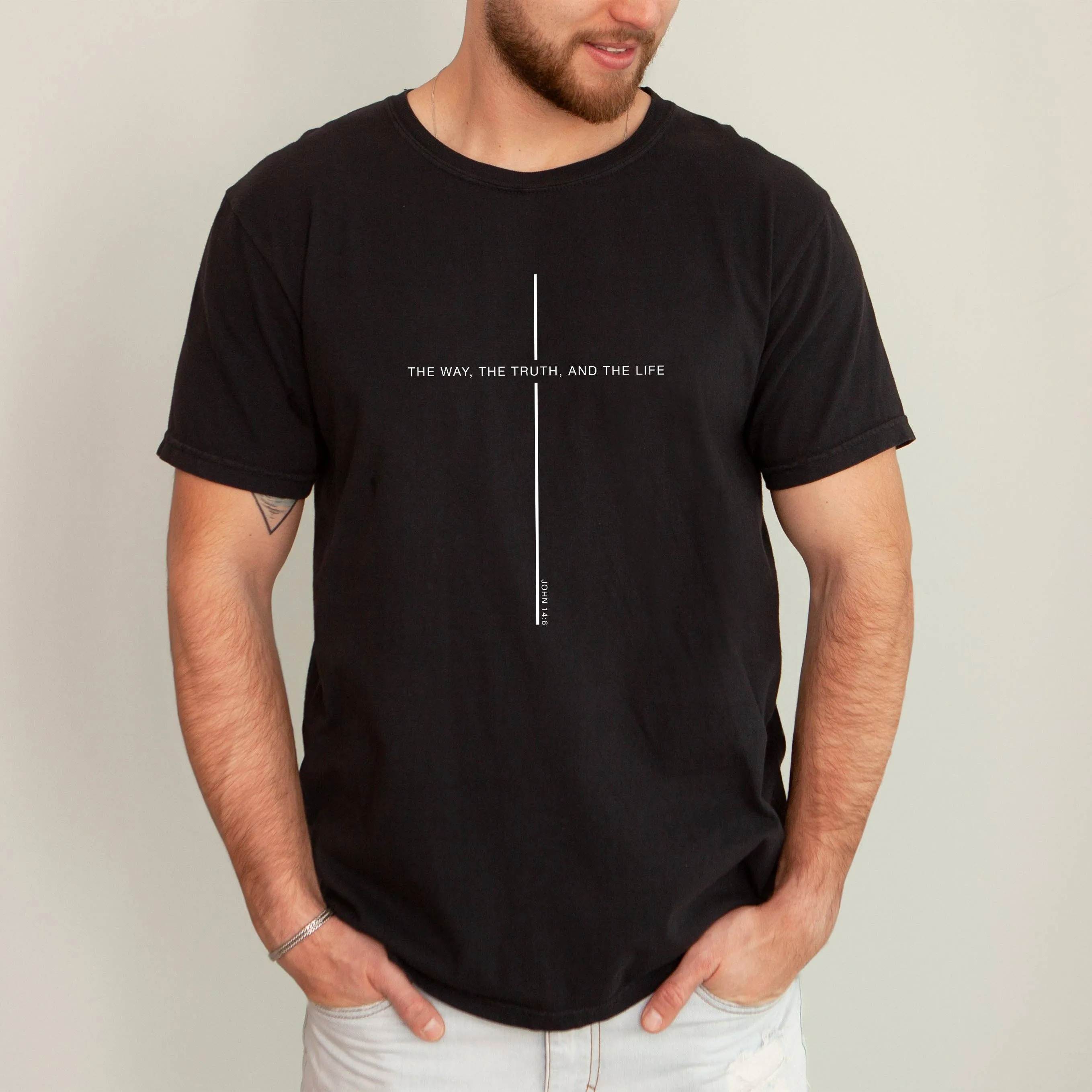 The Way The Truth The Life, Christian Jesus Religious Tshirt: Black