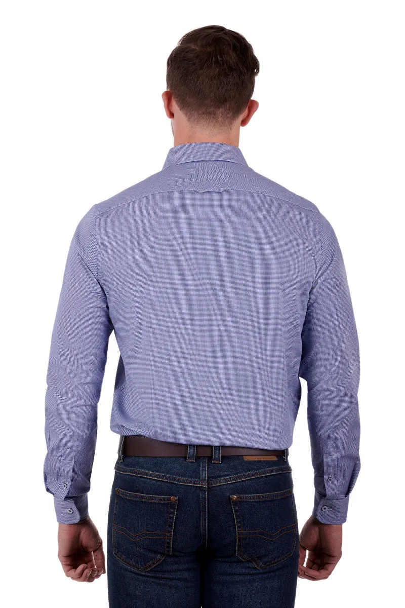THOMAS COOK JAMIE TAILORED LONG SLEEVE SHIRT NAVY/WHITE