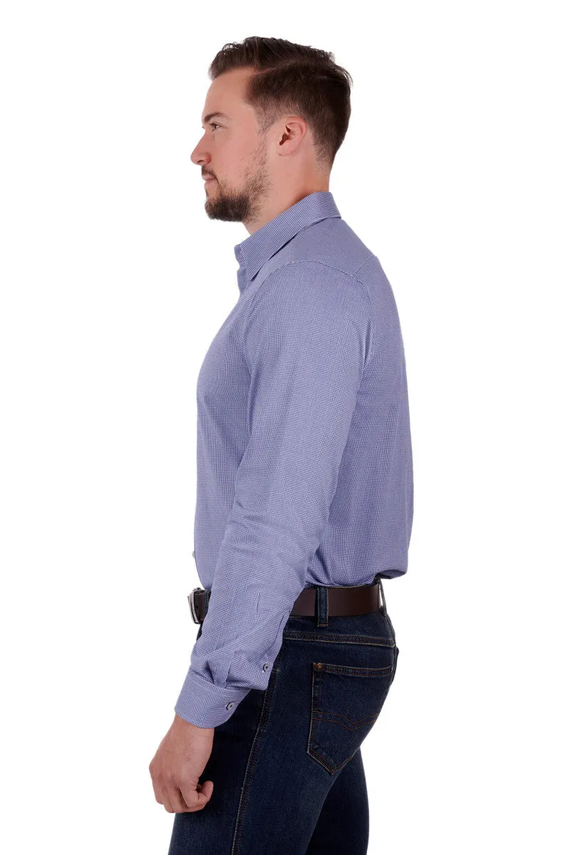 THOMAS COOK JAMIE TAILORED LONG SLEEVE SHIRT NAVY/WHITE