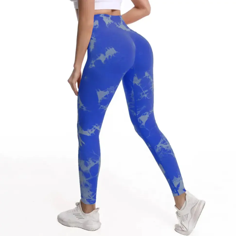 Tie-dye Printed High Waist Hip Fitness Pants