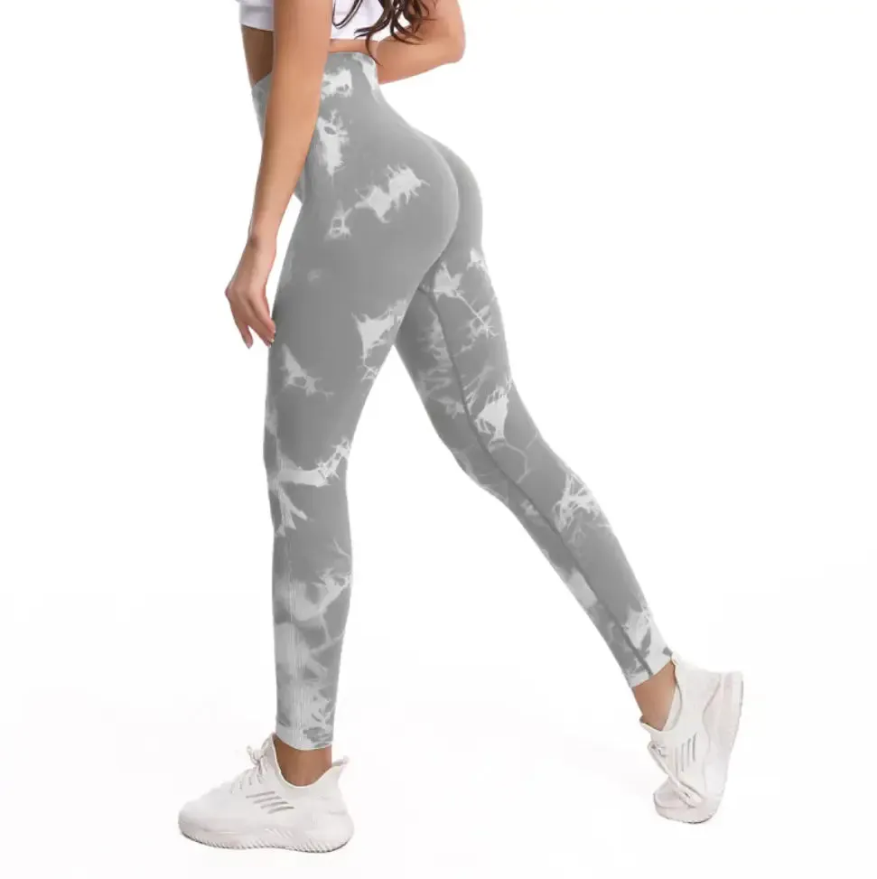 Tie-dye Printed High Waist Hip Fitness Pants