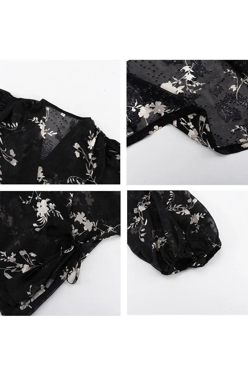 TM0366 Floral Chiffon Blouse Shirt