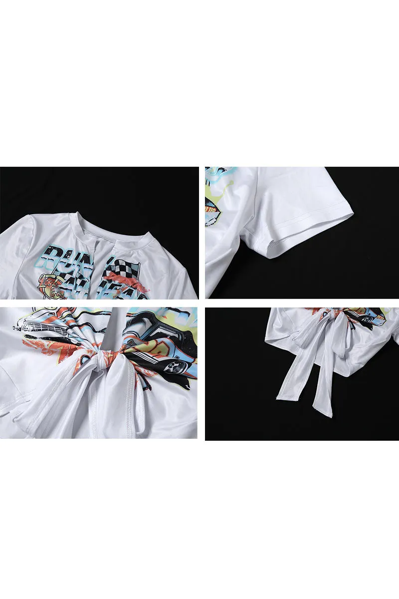 TN0149 Graphic Crop Shirt