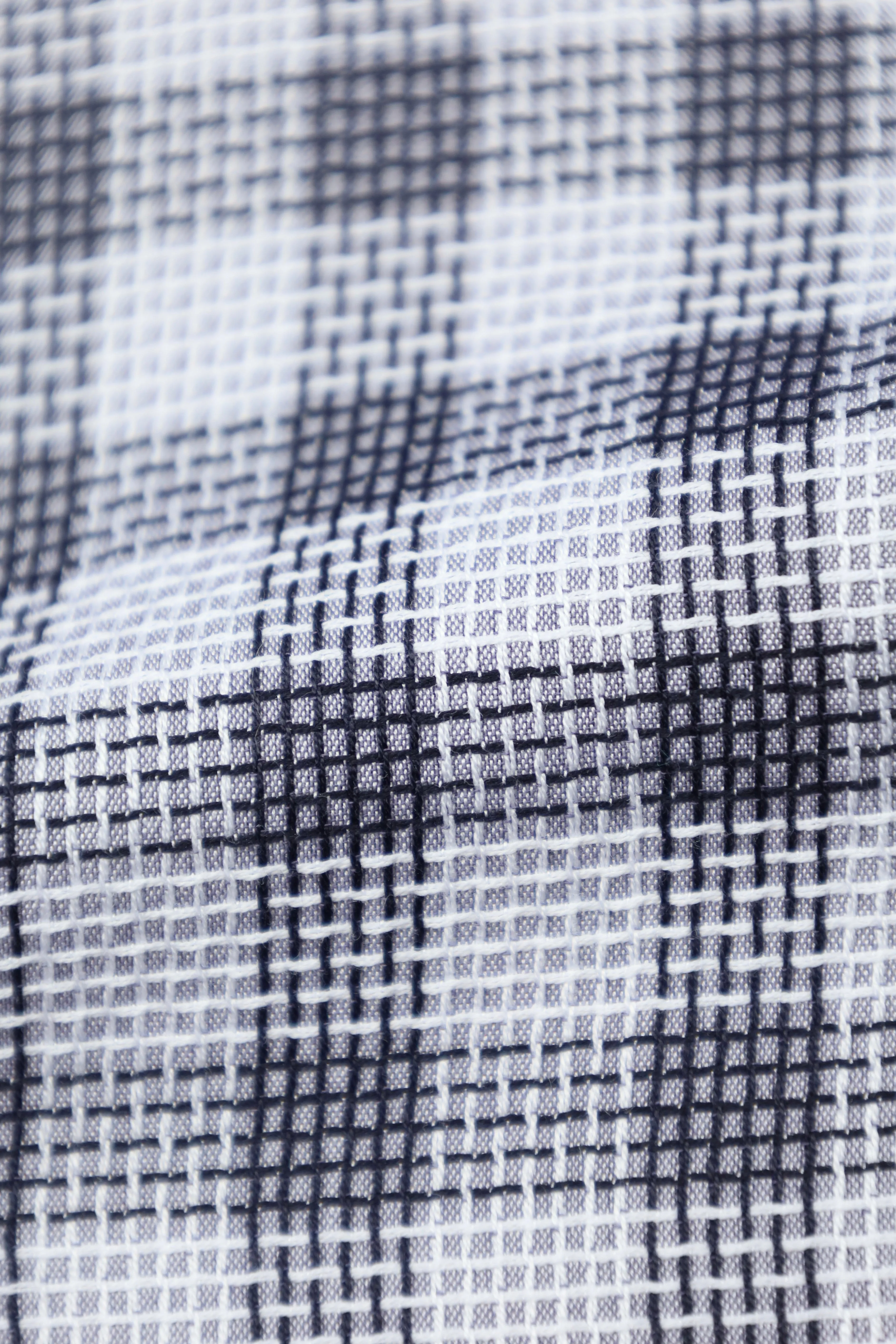 Tom Ford Grey Plain-Weave Check Shirt