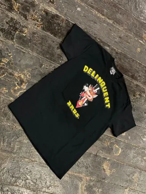 Top Hat Wolf Tee in Black