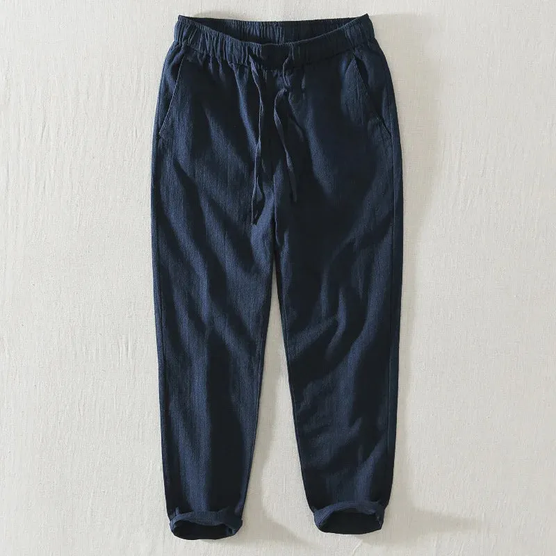 Trendy Loose Cotton and Linen Drawstring Pants: Youthful Style with Comfort