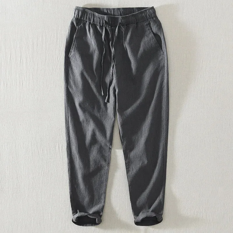 Trendy Loose Cotton and Linen Drawstring Pants: Youthful Style with Comfort