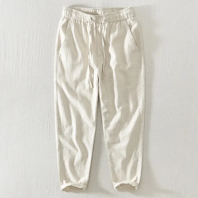 Trendy Loose Cotton and Linen Drawstring Pants: Youthful Style with Comfort