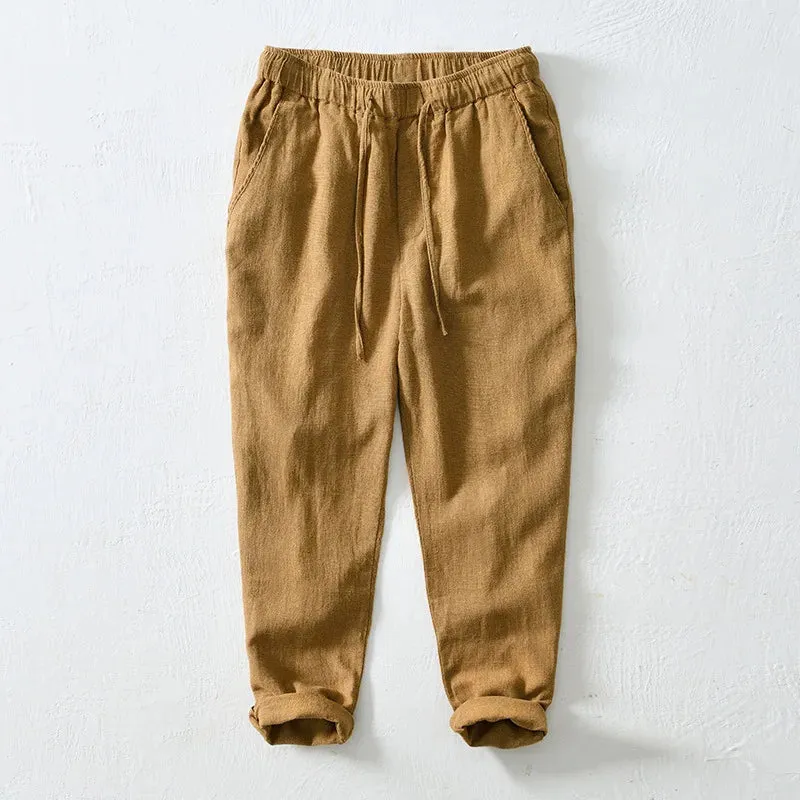 Trendy Loose Cotton and Linen Drawstring Pants: Youthful Style with Comfort