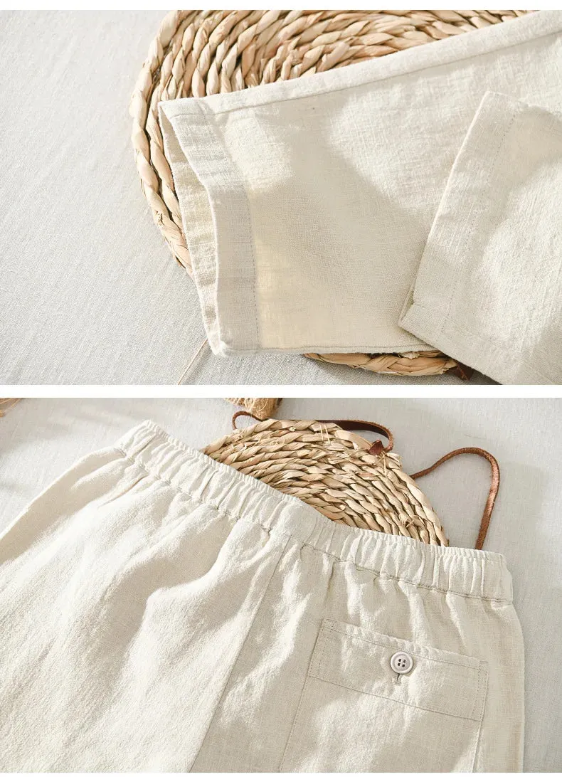 Trendy Loose Cotton and Linen Drawstring Pants: Youthful Style with Comfort