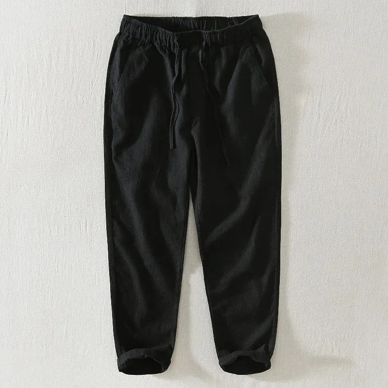 Trendy Loose Cotton and Linen Drawstring Pants: Youthful Style with Comfort