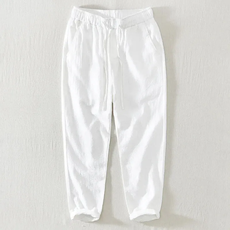 Trendy Loose Cotton and Linen Drawstring Pants: Youthful Style with Comfort