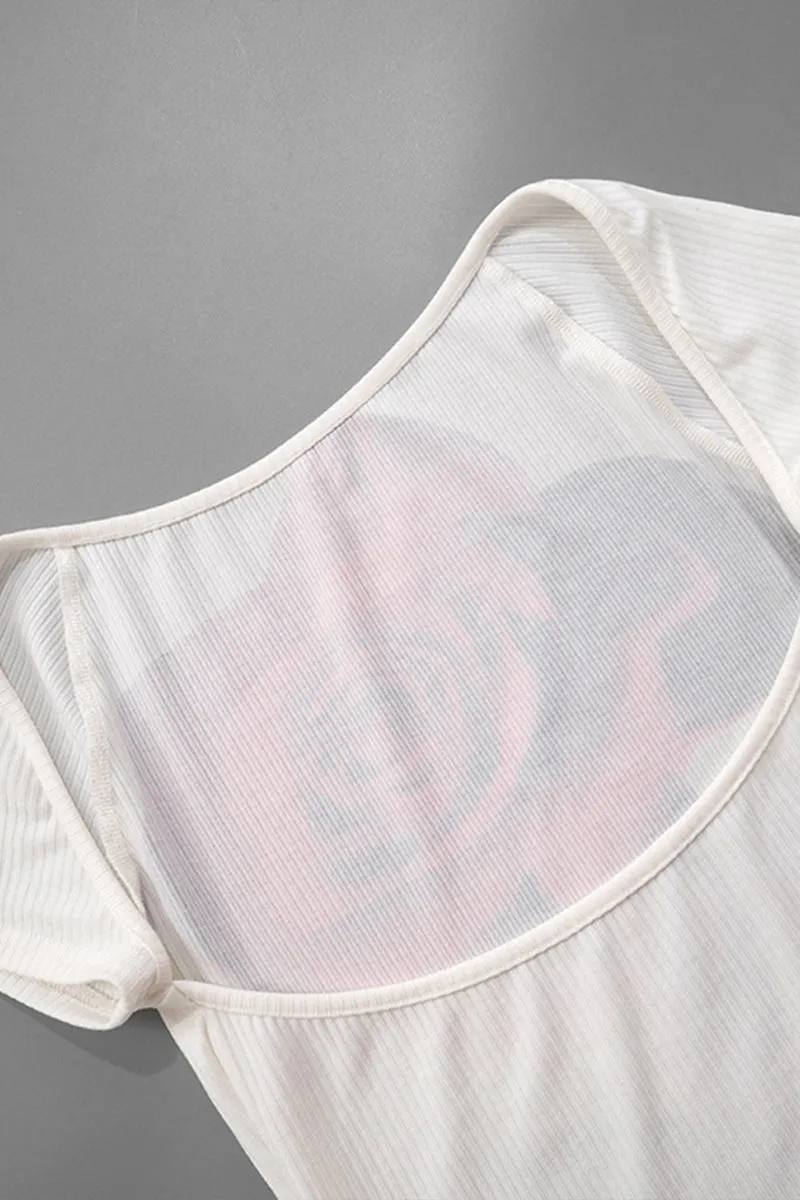 TS3132 Open Back Rose Top