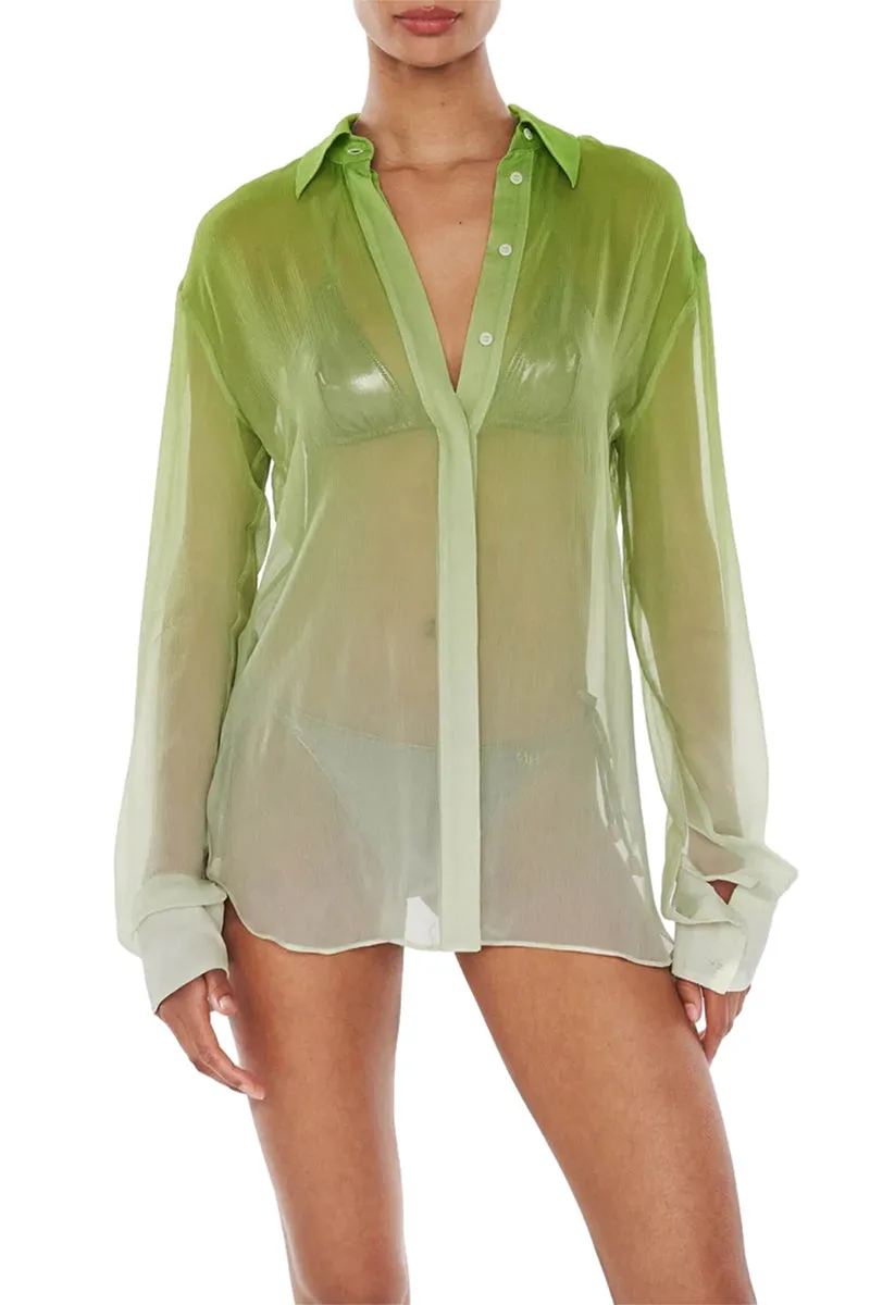 TS3247 Tie Dye Sheer Shirt Top
